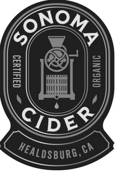 SONOMA CIDER CERTIFIED ORGANIC HEALDSBURG, CA logo