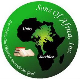 SONS OF AFRICA, INC. UNITY SACRIFICE ONE VISION, ONE OBJECTIVE TOWARDS ONE GOAL logo