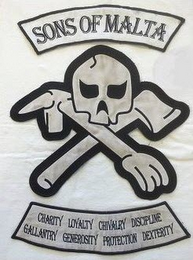 SONS OF MALTA CHARITY LOYALTY CHIVALRY DISCIPLINE GALLANTRY GENEROSITY PROTECTION DEXTERITY logo