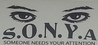 S.O.N.Y.A SOMEONE NEEDS YOUR ATTENTION logo