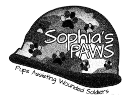 SOPHIA'S PAWS PUPS ASSISTING WOUNDED SOLDIERS logo