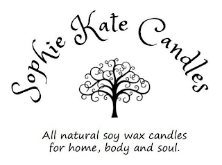SOPHIE KATE CANDLES ALL NATURAL SOY WAX CANDLES FOR HOME, BODY AND SOUL. logo
