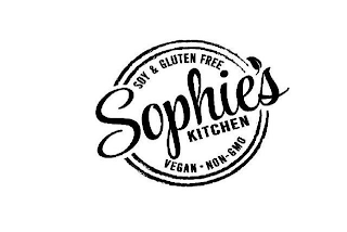 SOPHIE'S KITCHEN, SOY AND GLUTEN FREE, VEGAN NON-GMO logo