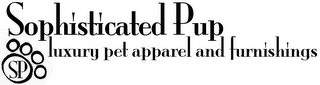 SOPHISTICATED PUP SP LUXURY PET APPAREL AND FURNISHINGS logo