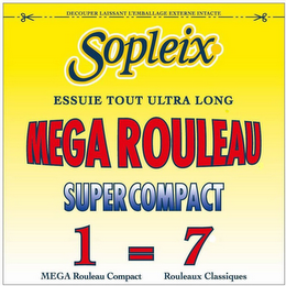 SOPLEIX ESSUIE TOUT ULTRA LONG MEGA ROULEAU SUPER COMPACT 1 MEGA ROULEAU COMPACT = 7 ROULEAUX CLASSIQUES logo