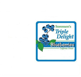 SORENSEN'S TRIPLE DELIGHT BLUEBERRIES CALIFORNIA GROWN logo
