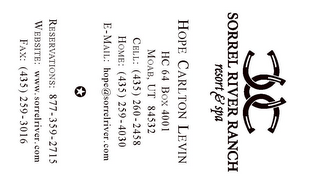 SORREL RIVER RANCH RESORT & SPA HOPE CARLTON LEVIN logo