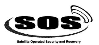 SOS-SATELLITE OPERATED SECURITY AND RECOVERY logo