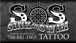 SOS SINK OR SWIM TATTOO CHARLOTTE, NORTH CAROLINA 704-841-1065 logo