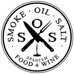 SOS · SMOKE · OIL · SALT · SPANISH FOOD& WINE logo