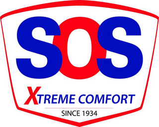 SOS XTREME COMFORT SINCE 1934 logo
