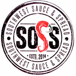 SOSS SOUTHWEST SAUCE & SPREAD ESTD. 2014 logo
