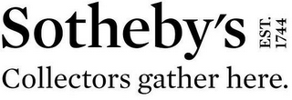 SOTHEBY'S EST. 1744 COLLECTORS GATHER HERE. logo