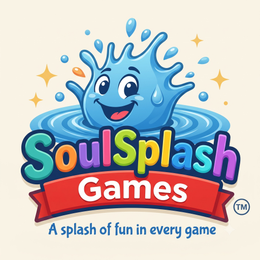 SOULSPLASH GAMES A SPLASH OF FUN IN EVERY GAME TM logo