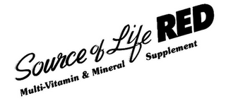 SOURCE OF LIFE RED MULTI-VITAMIN & MINERAL SUPPLEMENT logo