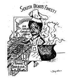 SOUTH BEND'S FINEST! FRANKIE'S RIB CHICKEN CATFISH SHRIMP SAUCE FRANKIE'S BAR-B-QUE, INC. logo
