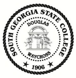 SOUTH GEORGIA STATE COLLEGE DOUGLAS CONSTITUTION WISDOM JUSTICE MODERATION WAYCROSS 1906 logo