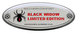 SOUTHERN COMFORT BLACK WIDOW LIMITED EDITION BIRMINGHAM, ALABAMA U.S.A. logo
