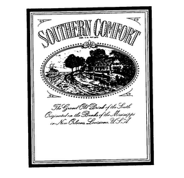 SOUTHERN COMFORT THE GRAND OLD DRINK OF THE SOUTH ORIGINATED ON THE BANKS OF THE MISSISSIPPI IN NEW ORLEANS LOUISIANA U.S.A. logo