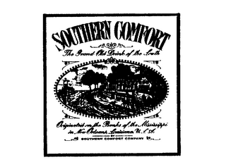 SOUTHERN COMFORT THE GRAND OLD DRINK OFTHE SOUTH ORIGINATED ON THE BANKS OF THE MISSISSIPPI IN NEW ORLEANS, LOUISIANA, U.S.A. BY SOUTHERN COMFORT COMPANY logo