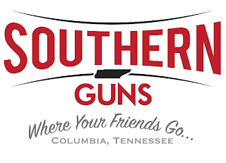 SOUTHERN GUNS WHERE YOUR FRIENDS GO... COLUMBIA, TENNESSEE logo