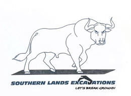 SOUTHERN LANDS EXCA ATIONS LET'S BREAK GROUND! logo