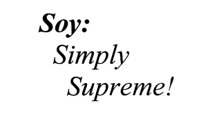 SOY: SIMPLY SUPREME! logo