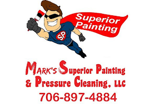 SP SUPERIOR PAINTING MARK'S SUPERIOR PAINTING & PRESSURE CLEANING, LLC 706-897-4884 logo