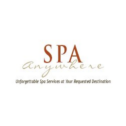 SPA ANYWHERE UNFORGETTABLE SPA SERVICES AT YOUR REQUESTED DESTINATION logo