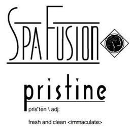 SPA FUSION, PRISTINE, PRIS'TEN, ADJ, FRESH AND CLEAN, IMMACULATE logo