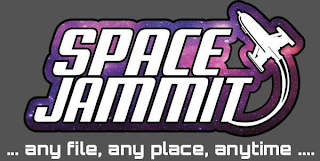 SPACE JAMMIT ...ANY FILE, ANY PLACE, ANYTIME ... logo