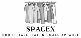 SPACEX SHORT, TALL, FAT, & SMALL APPAREL logo