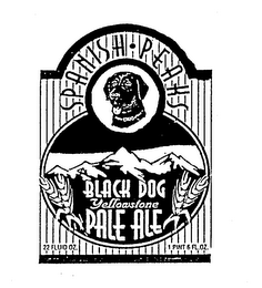 SPANISH PEAKS BLACK DOG PALE ALE YELLOWSTONE 22 FLUID OZ. 1 PINT 6 FL. OZ. logo