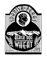 SPANISH PEAKS BLACK DOG SWEETWATER WHEAT22 FLUID OZ. ALE 1 PINT 6 FL. OZ. logo