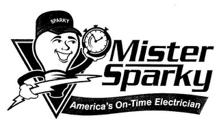 SPARKY MISTER SPARKY AMERICA'S ON-TIME ELECTRICIAN logo