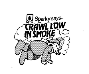 SPARKY SAYS-CRAWL LOW IN SMOKE logo