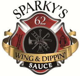 SPARKY'S 62 WING & DIPPIN' SAUCE logo