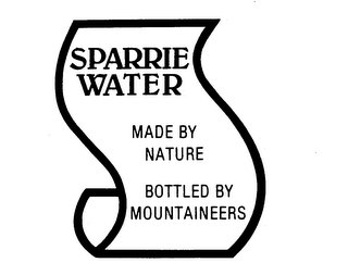 SPARRIE WATER MADE BY NATURE BOTTLED BY MOUNTAINEERS logo
