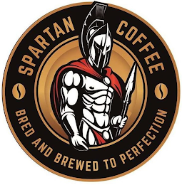 SPARTAN COFFEE BRED AND BREWED TO PERFECTION logo