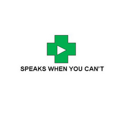 SPEAKS WHEN YOU CAN'T logo