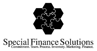 SPECIAL FINANCE SOLUTIONS COMMITMENT. TEAM. PROCESS. INVENTORY. MARKETING. FINANCE. logo