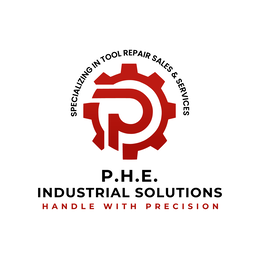 SPECIALIZING IN TOOL REPAIR SALES & SERVICES P.H.E. INDUSTRIAL SOLUTIONS HANDLE WITH PRECISION logo