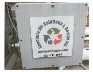 SPECIALTY AIR SOLUTIONS & DESIGN INC. THE CLEAN GREEN ALTERNATIVE 386-937-1610 logo