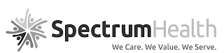 SPECTRUMHEALTH WE CARE. WE VALUE. WE SERVE. logo