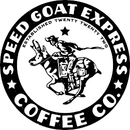 SPEED GOAT EXPRESS COFFEE CO. ESTABLISHED TWENTY TWENTY TWO logo
