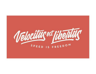 SPEED IS FREEDOM VELOCITAS EST LIBERTAS logo