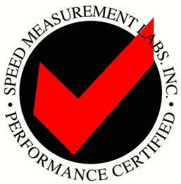 SPEED MEASUREMENT LABS. INC. PERFORMANCE CERTIFIED logo