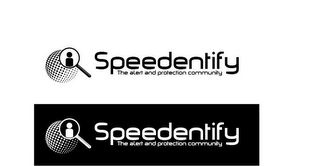 SPEEDENTIFY THE ALERT AND PROTECTION COMMUNITY logo