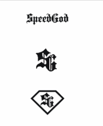 SPEEDGOD LOGO, OVERLAPPED SG LOGO, OVERLAPPED SG INSIDE A DIAMOND SHAPE LOGO. logo