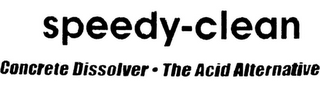 SPEEDY-CLEAN CONCRETE DISSOLVER · THE ACID ALTERNATIVE logo